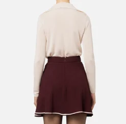 Top, T-Shirt & Body|Elisabetta Franchi Body in viscosa lucida con ricamo logo Lattice