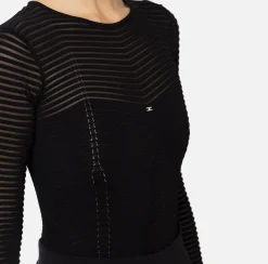 Top, T-Shirt & Body|Elisabetta Franchi Body in viscosa motivo chevron Nero