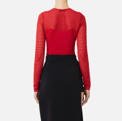 Top, T-Shirt & Body|Elisabetta Franchi Body in viscosa motivo chevron RedPassion