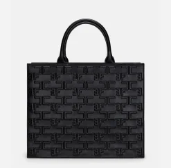 Borse A Mano|Elisabetta Franchi Bold Monogram Large Shopper Nero