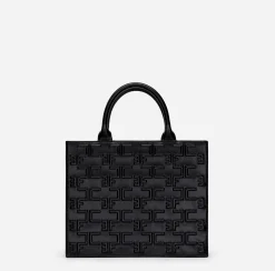Borse A Mano|Elisabetta Franchi Bold Monogram Medium Shopper Nero