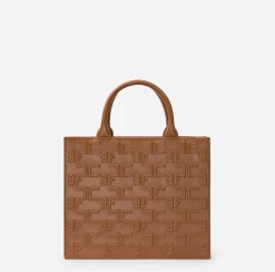 Borse A Mano|Elisabetta Franchi Bold Monogram Medium Shopper Cuoio