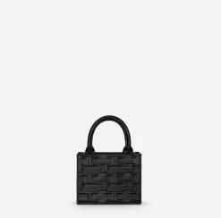 Borse A Mano|Elisabetta Franchi Bold Monogram Mini Shopper Nero
