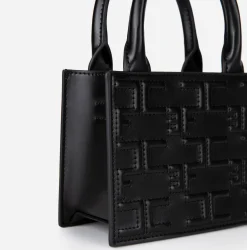 Borse A Mano|Elisabetta Franchi Bold Monogram Mini Shopper Nero