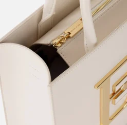 Borse A Mano|Elisabetta Franchi Borsa a mano media con logo Burro