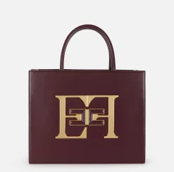 Borse A Mano|Elisabetta Franchi Borsa a mano media con logo RougeNoir