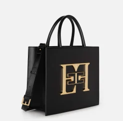 Borse A Mano|Elisabetta Franchi Borsa a mano media con logo Nero
