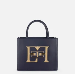 Borse A Mano|Elisabetta Franchi Borsa a mano piccola con logo Navy