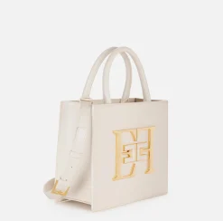 Borse A Mano|Elisabetta Franchi Borsa a mano piccola con logo Burro