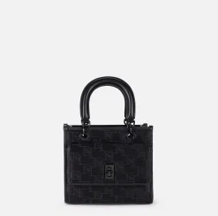 Borse A Mano|Elisabetta Franchi Borsa a mano piccola con logo embossed Nero
