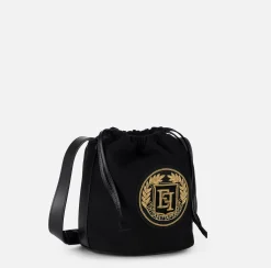 Borse A Tracolla|Elisabetta Franchi Borsa a secchiello in tessuto Nero