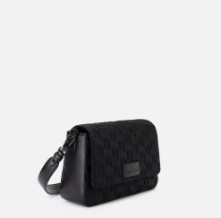 Borse A Spalla|Elisabetta Franchi Borsa a spalla media in raso ricamato Nero