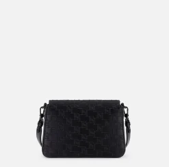 Borse A Spalla|Elisabetta Franchi Borsa a spalla media in raso ricamato Nero