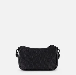 Borse A Spalla|Elisabetta Franchi Borsa a spalla piccola in raso ricamato Nero