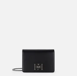 Borse A Tracolla|Elisabetta Franchi Borsa a tracolla con girello logo in metallo Nero