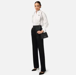 Borse A Tracolla|Elisabetta Franchi Borsa a tracolla con girello logo in metallo Nero