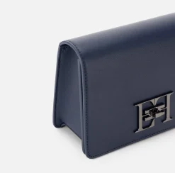 Borse A Tracolla|Elisabetta Franchi Borsa a tracolla con girello logo in metallo Navy