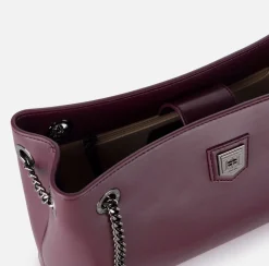 Borse A Spalla|Elisabetta Franchi Borsa a tracolla con scudetto in metallo silver RougeNoir