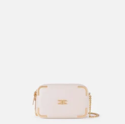 Borse A Tracolla|Elisabetta Franchi Borsa a tracolla in materiale effetto pelle con angoli in metallo Lattice
