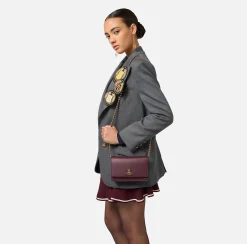 Borse A Tracolla|Elisabetta Franchi Borsa a tracolla in materiale sintetico con placca logo RougeNoir