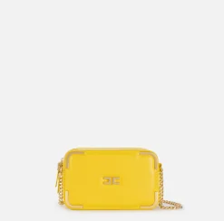 Borse A Tracolla|Elisabetta Franchi Borsa a tracolla in materiale effetto pelle con angoli in metallo Mimosa