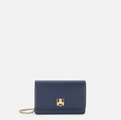 Borse A Tracolla|Elisabetta Franchi Borsa a tracolla in materiale sintetico con placca logo Navy