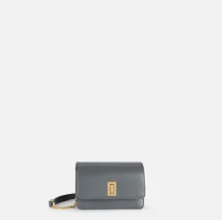 Borse A Tracolla|Elisabetta Franchi Borsa a tracolla in nappa con soffietto Steel