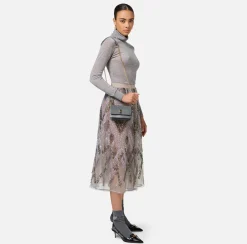 Borse A Tracolla|Elisabetta Franchi Borsa a tracolla in nappa con soffietto Steel