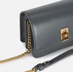 Borse A Tracolla|Elisabetta Franchi Borsa a tracolla in nappa con soffietto Steel