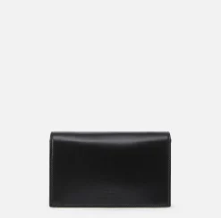 Borse A Tracolla|Elisabetta Franchi Borsa a tracolla in nappa con placca logo Nero