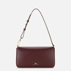 Borse A Spalla|Elisabetta Franchi Borsa a tracolla in pelle con logo embossed RougeNoir