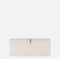 Clutch|Elisabetta Franchi Borsa baguette in materiale effetto pelle con zip Burro