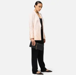 Clutch|Elisabetta Franchi Borsa baguette in materiale effetto pelle con zip Nero