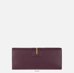 Clutch|Elisabetta Franchi Borsa baguette in materiale effetto pelle con zip RougeNoir