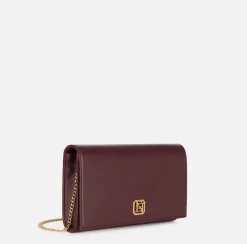 Borse A Tracolla|Elisabetta Franchi Borsa baguette in nappa con placca logo RougeNoir