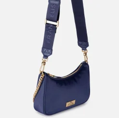 Borse A Spalla|Elisabetta Franchi Borsa con doppia tracolla e logo Navy