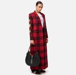 Borse A Spalla|Elisabetta Franchi Borsa hobo grande in materiale effetto pelle con zip Nero