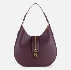 Borse A Spalla|Elisabetta Franchi Borsa hobo grande in materiale effetto pelle con zip RougeNoir