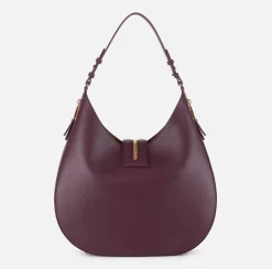 Borse A Spalla|Elisabetta Franchi Borsa hobo grande in materiale effetto pelle con zip RougeNoir