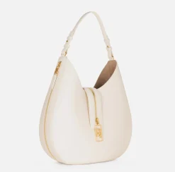 Borse A Spalla|Elisabetta Franchi Borsa hobo grande in materiale effetto pelle con zip Burro
