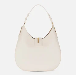 Borse A Spalla|Elisabetta Franchi Borsa hobo grande in materiale effetto pelle con zip Burro