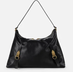 Borse A Spalla|Elisabetta Franchi Borsa hobo in nappa lucida Nero