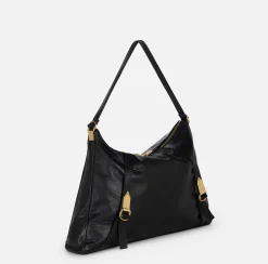 Borse A Spalla|Elisabetta Franchi Borsa hobo in nappa lucida Nero