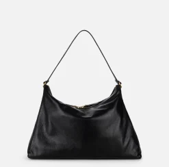 Borse A Spalla|Elisabetta Franchi Borsa hobo in nappa lucida Nero