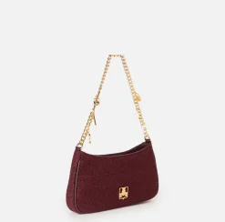 Borse A Spalla|Elisabetta Franchi Borsa hobo in tessuto con tracolla charms RougeNoir