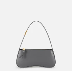 Borse A Spalla|Elisabetta Franchi Borsa hobo media in nappa lucida Steel