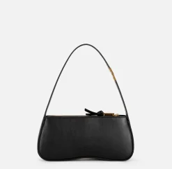 Borse A Spalla|Elisabetta Franchi Borsa hobo media in nappa lucida Nero