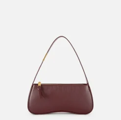 Borse A Spalla|Elisabetta Franchi Borsa hobo media in nappa lucida RougeNoir