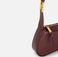 Borse A Spalla|Elisabetta Franchi Borsa hobo mini in nappa lucida RougeNoir