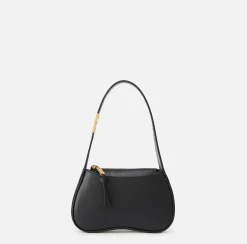 Borse A Spalla|Elisabetta Franchi Borsa hobo mini in nappa lucida Nero